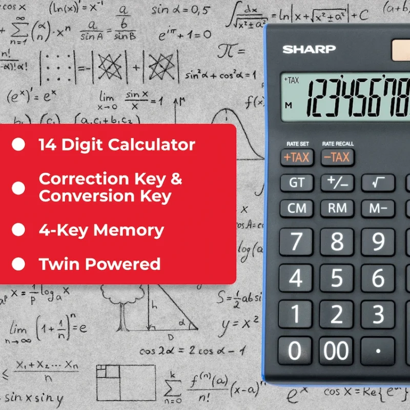 Sharp EL-145T Desk Calculator - 14 Digit Tax