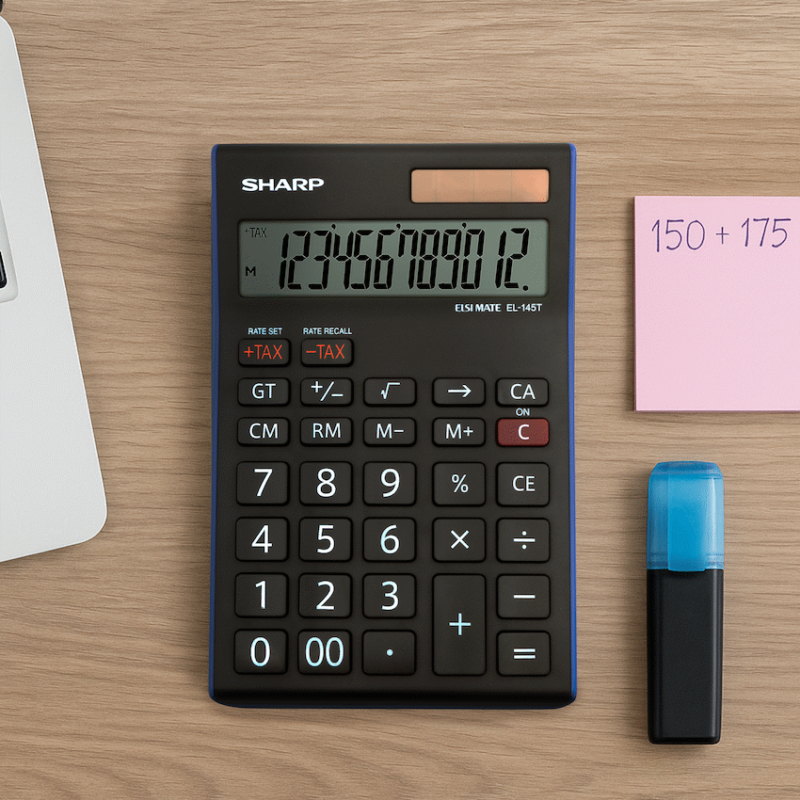 Sharp EL-145T Desk Calculator - 14 Digit Tax