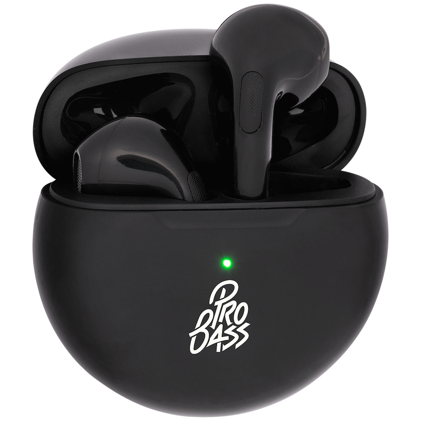 Pro Bass Future Series True Wireless Earphones with Charging Case - Black - Image 1