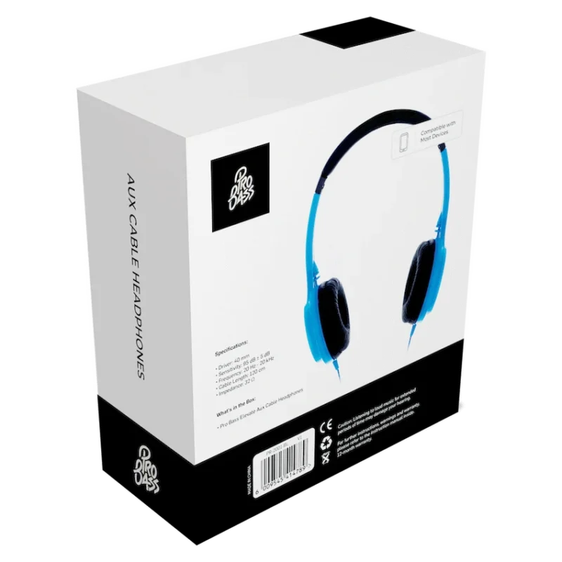 Pro Bass Elevate Series Auxiliary Headphone - Blue