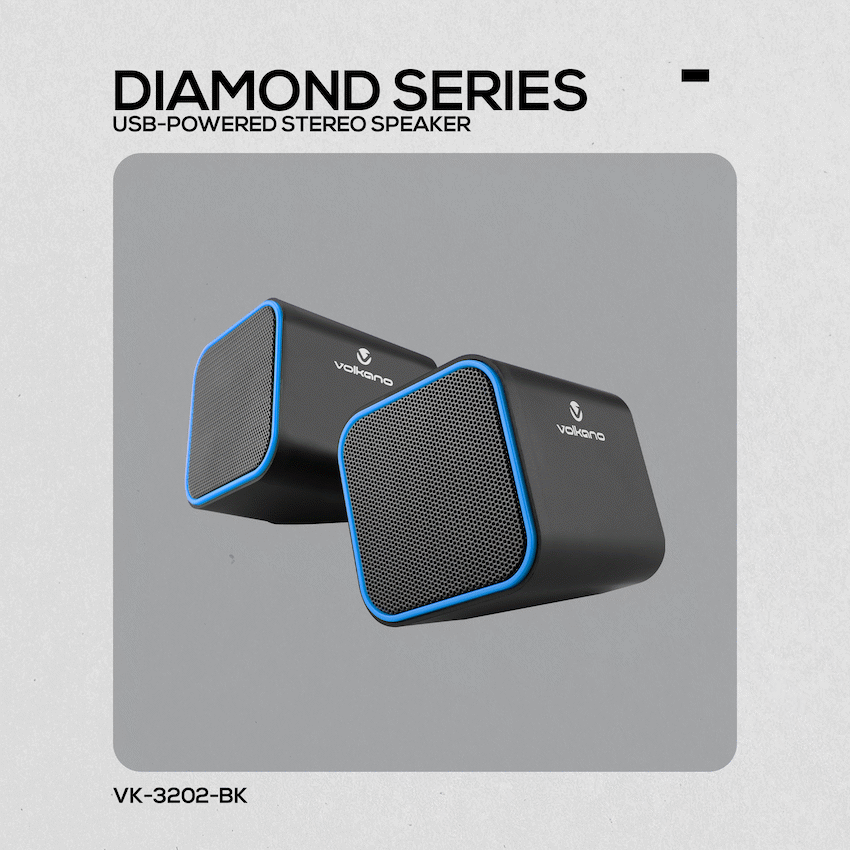 Volkano Diamond Series USB Speaker - Blue - Image 11