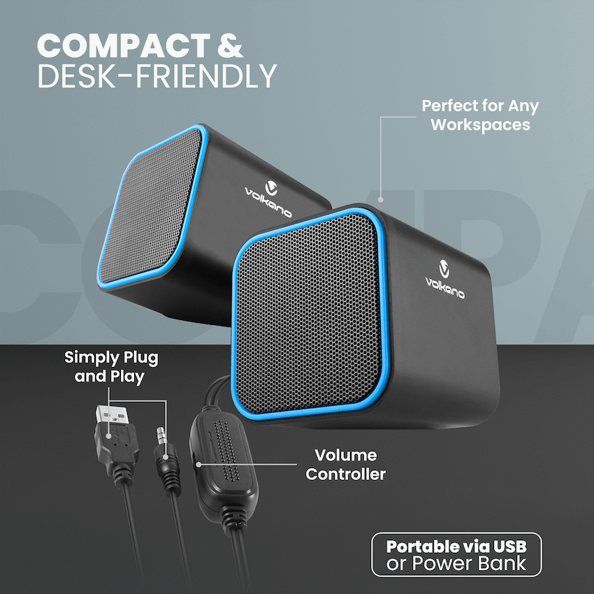 Volkano Diamond Series USB Speaker - Blue - Image 6