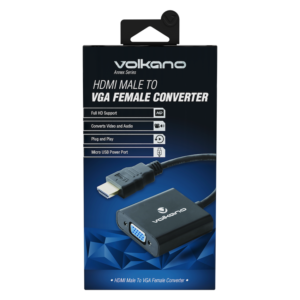 Volkano Annex Series HDMI Male to VGA Female Converter, 10cm Cable, with Sound - Image 2