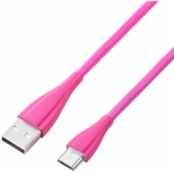 Volkano Fashion Series Micro USB Cable 1.8m - Lumo - Pink