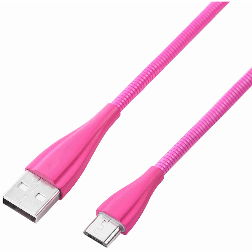 Volkano Fashion Series Micro USB Cable 1.8m - Lumo - Pink - Image 1