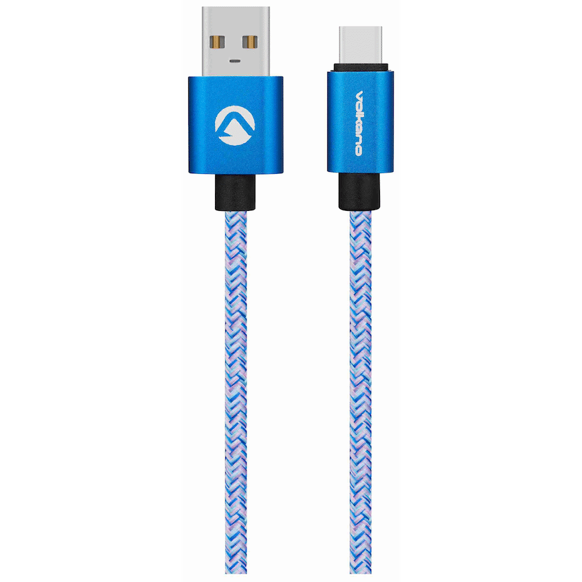 Volkano Fashion Series Micro USB Cable 1.8m - Sky Blue - Image 1