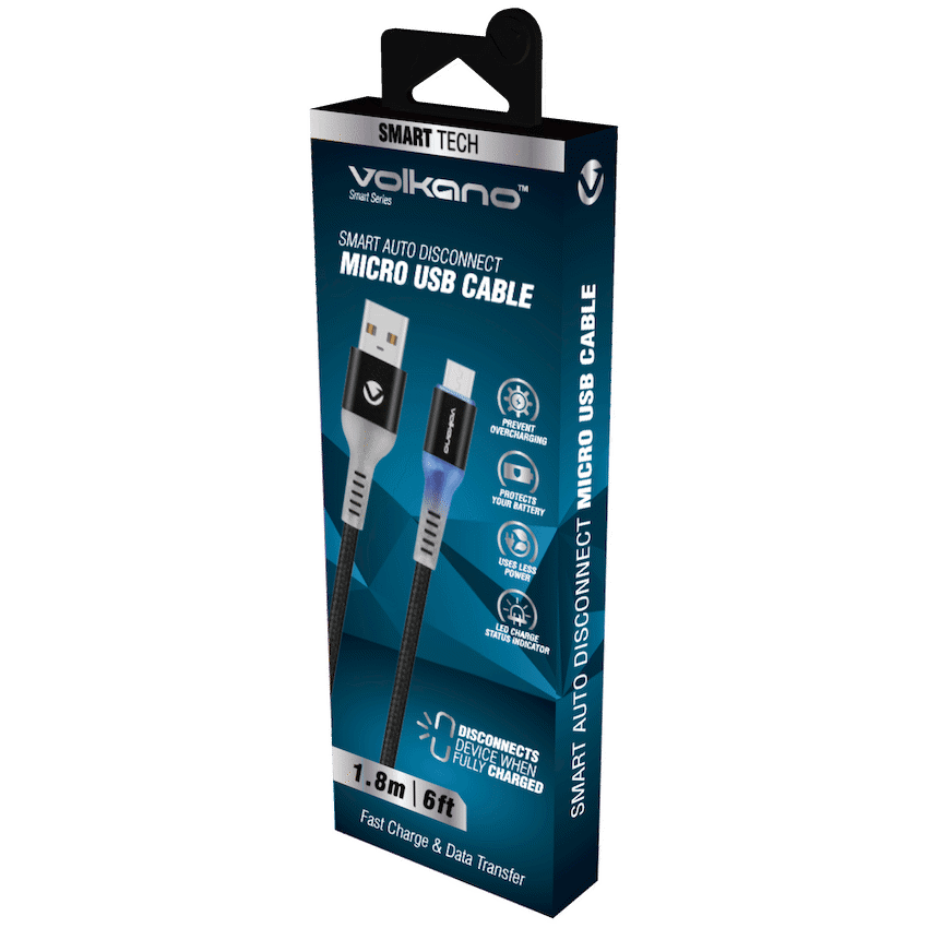 Volkano Smart Series Auto Disconnect Micro USB Cable - 1.8m - Image 2