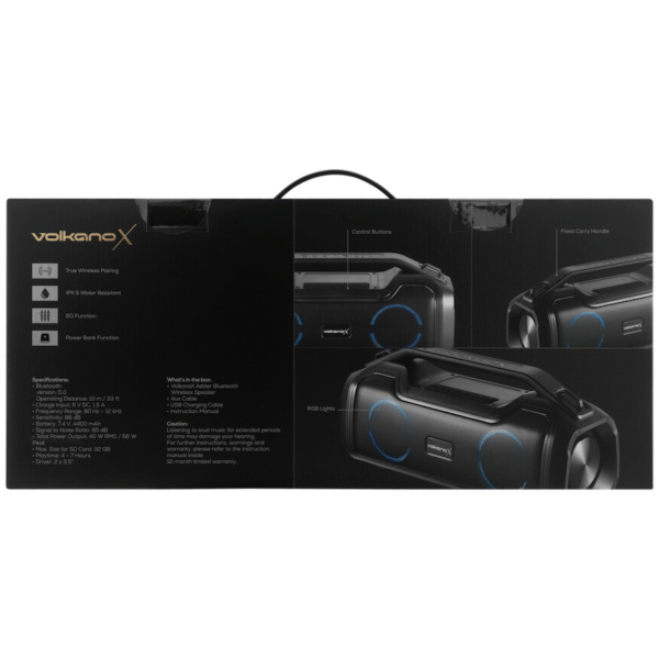 VolkanoX Adder Series Bluetooth Speaker - Black