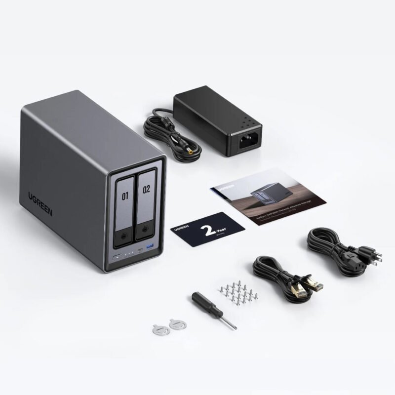 UGreen NASync DXP2800 2 Bay NAS with Seagate Ironwolf NAS 8TB SATA Hard Drive Bundle (2x 4TB)