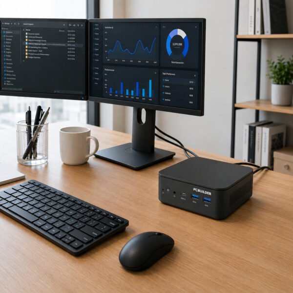PCBuilder CUBE Intel Core 3-100U 16GB DDR5 512GB Windows 11 Pro Mini PC