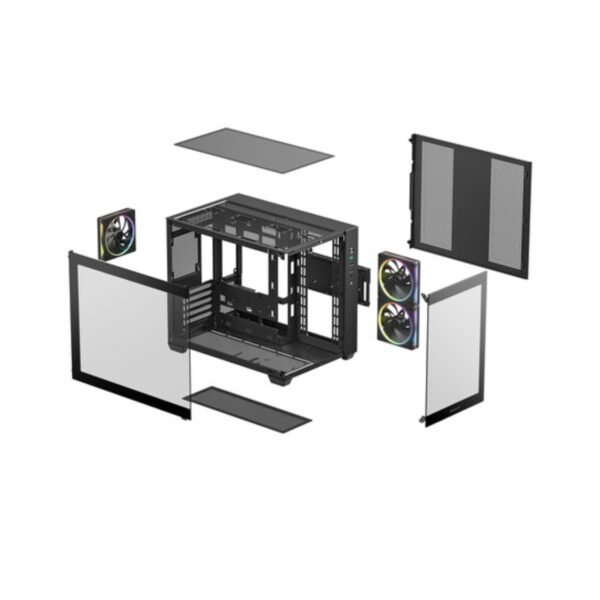 Deepcool CG330 3F Panoramic Dual-Chamber Micro-ATX Gaming Chassis - Black