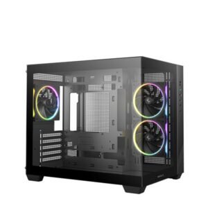 Deepcool CG330 3F Panoramic Dual-Chamber Micro-ATX Gaming Chassis - Black - Image 2