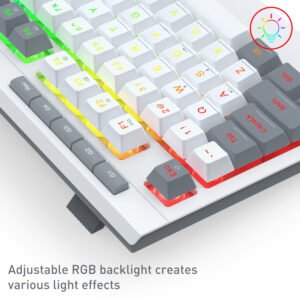 Redragon S151 Wired RGB Gaming Keyboard and Mouse Combo - White and Grey - Image 6