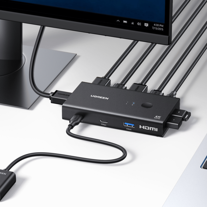 UGreen HDMI 2.0 KVM Switch 2-In-1 Out