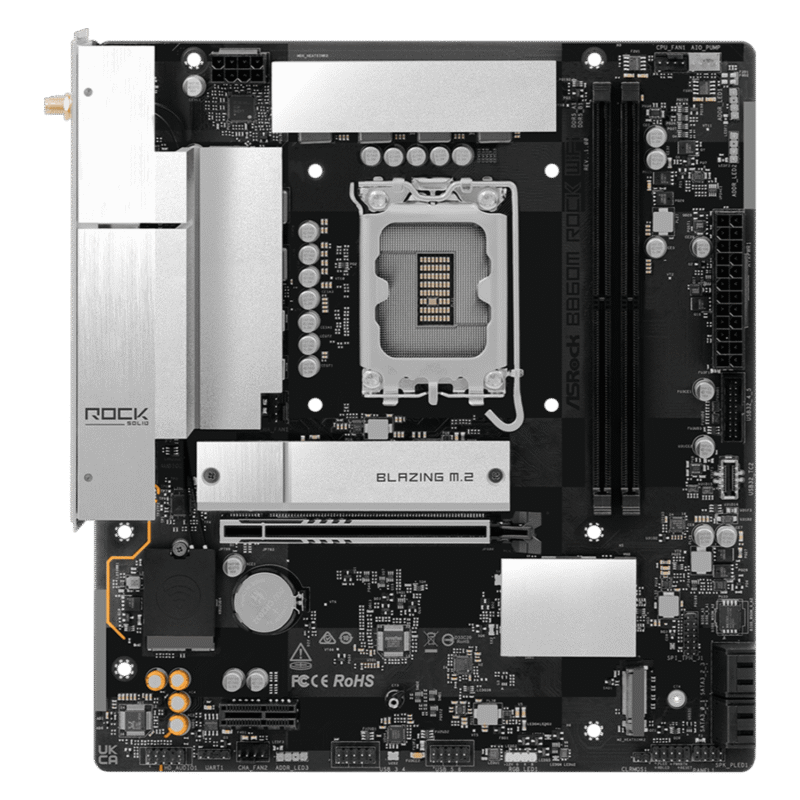 ASRock B860M Rock WiFi Intel LGA1851 MATX Gaming Motherboard