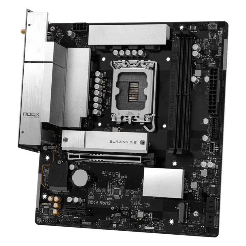 ASRock B860M Rock WiFi Intel LGA1851 MATX Gaming Motherboard