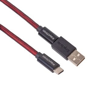 Alternative view of Keychron Coiled Aviator Cable - Red