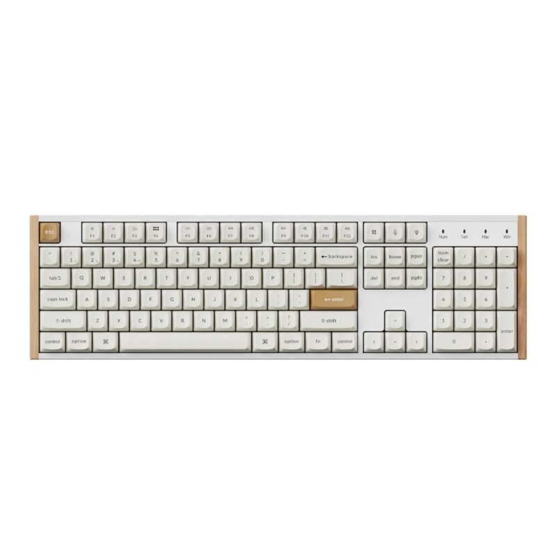 Keychron K10 HE Special Edition Full-size Hot-Swap Gateron Dbl-Rail Nebula Switch RGB Wireless Keyboard - White (Wood + Al)