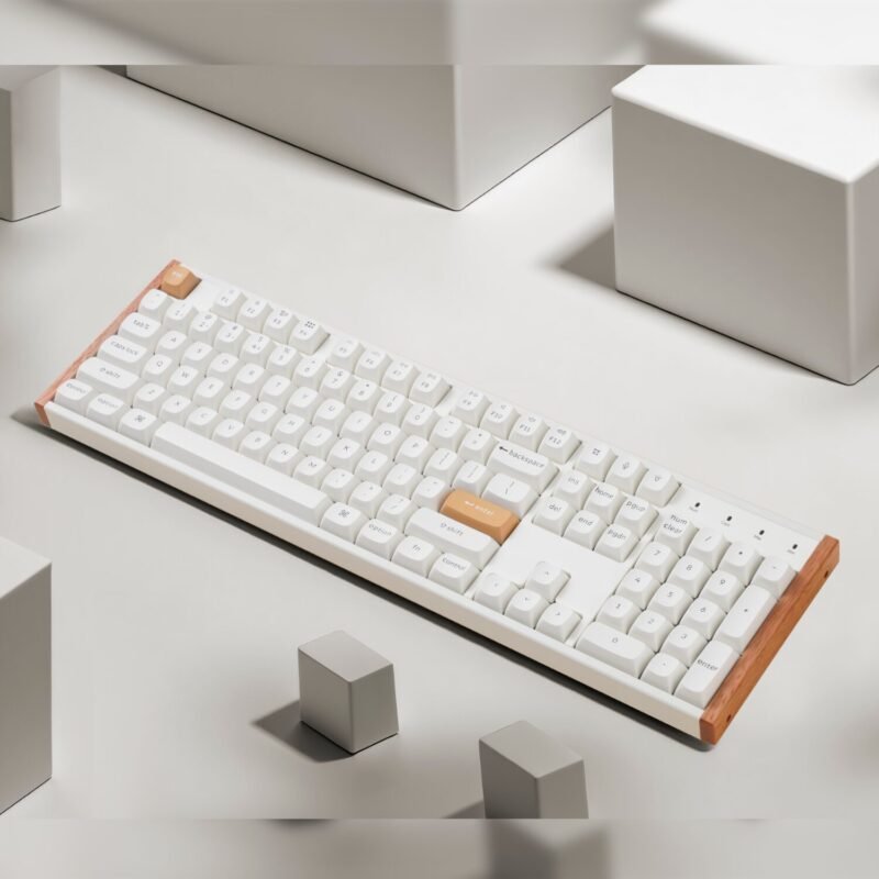 Keychron K10 HE Special Edition Full-size Hot-Swap Gateron Dbl-Rail Nebula Switch RGB Wireless Keyboard - White (Wood + Al)