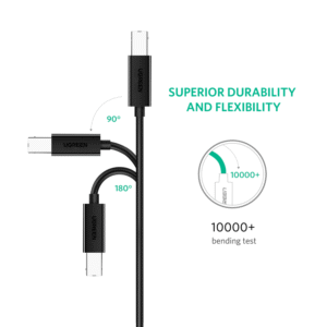 UGreen USB Type-C to B Male Printing Cable 2m - Black - Image 4