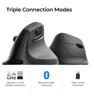 Keychron M5-A29 1K Wireless Mouse (BT/2.4GHz/Wired) - Black - Image 7