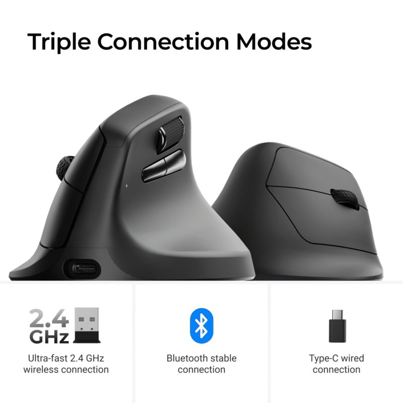 Keychron M5-A29 1K Wireless Mouse (BT/2.4GHz/Wired) - Black