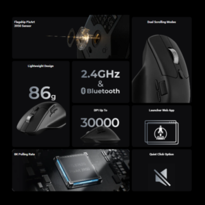 Keychron M6S-B72 1K Wireless Mouse (BT/2.4GHz/Wired) - Black - Image 9