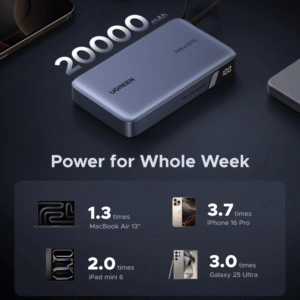 UGREEN Nexode 145W 20000mAh  Power Bank with built-in USB Type-C Cable - Image 4