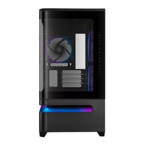 Alternative view of Asus Prime AP202 ARGB Curved Tempered Glass Micro-ATX Chassis – Black