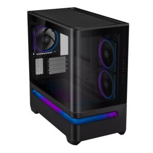 Asus Prime AP202 ARGB Curved Tempered Glass Micro-ATX Chassis – Black - Image 4