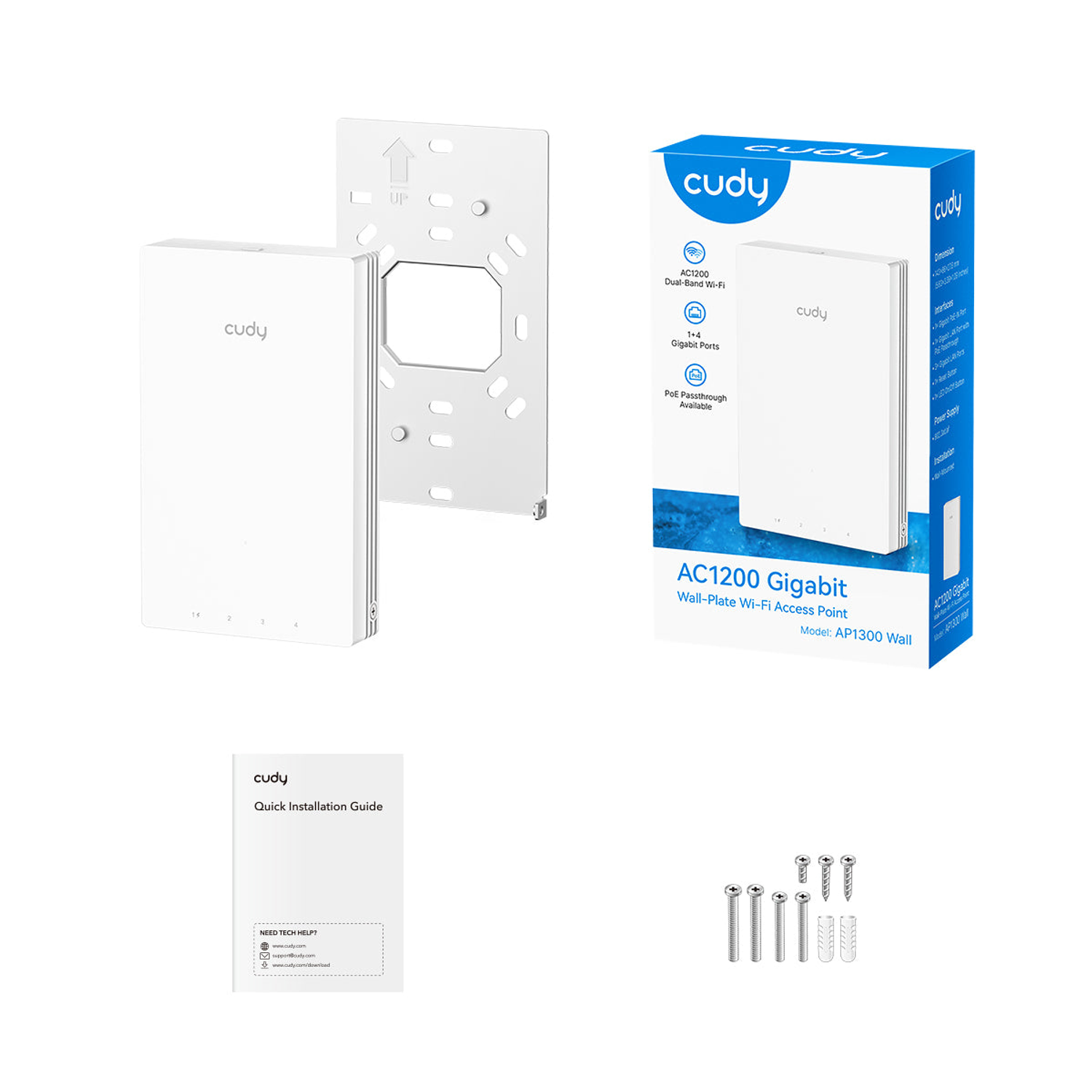 Cudy AC1200 Gigabit Dual-Band Wi-Fi 5 Wall-Plate Access Point - Image 6