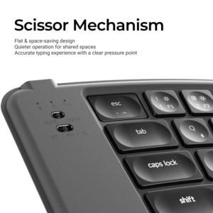 Alternative view of Keychron B11 Pro Ultra-Slim Wireless Foldable Keyboard Alice Layout - Space Gray