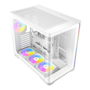Antec C5 CURVED ARGB ATX | Micro-ATX | ITX ARGB Dual Chamber Mid-Tower Gaming Chassis - White - Image 4