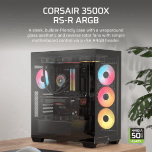 Alternative view of Corsair 3500X RS-R ARGB Mid-Tower PC Case - Black