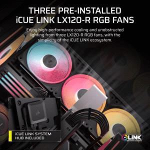 Corsair 3500X LX-R RGB iCUE LINK Mid-Tower PC Case - Black - Image 3