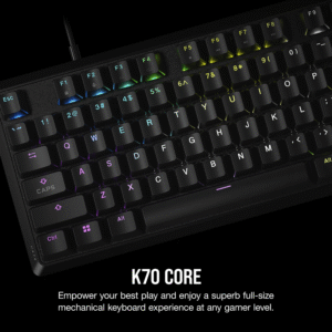 Alternative view of Corsair K70 CORE RGB Mechanical Gaming Keyboard - Black