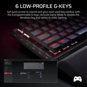 Corsair VANGUARD 96 Mechanical Gaming Keyboard, CORSAIR MLX Plasma - Black - Image 5