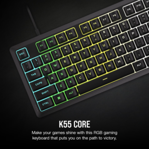 Alternative view of Corsair K55 CORE RGB Gaming Keyboard - Black