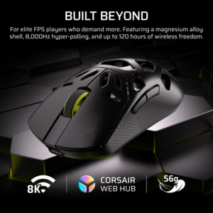 Corsair SABRE v2 PRO WIRELESS MAGNESIUM ALLOY 33000 DPI Gaming Mouse – Black - Image 4
