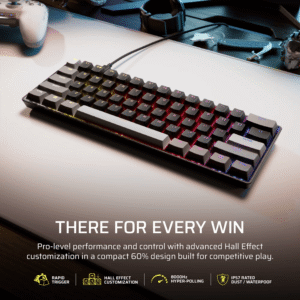 Alternative view of Corsair CLIPPER PRO MINI 60 Hall Effect Gaming Keyboard - Black