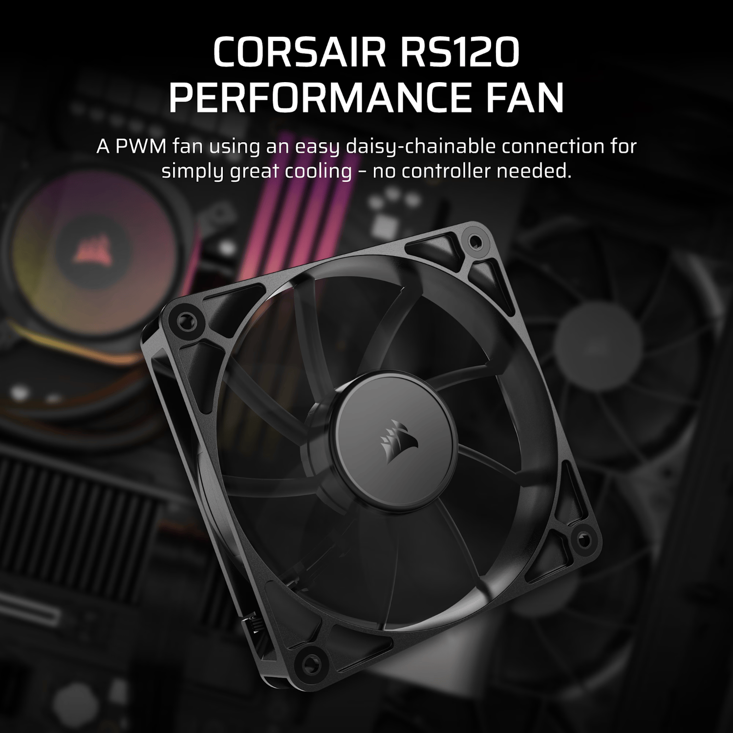 Corsair RS120 120mm PWM Fan - Black - Image 6