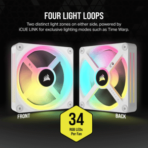 Corsair iCUE LINK QX120 RGB 120mm PWM PC Fan Expansion Kit - White - Image 6