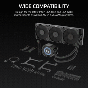 Corsair NAUTILUS 360 RS LCD Liquid CPU Cooler - Black - Image 4