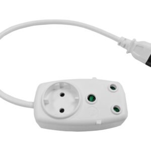 Multi Plug 1x16A 1x5A 0.5m IEC Cord White