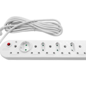 Multi Plug 5x16A 5x5A 5m Cord White