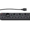 Multi Plug 5x16A 5x5A 0.5m IEC Cord Black