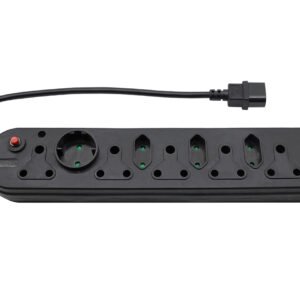 Multi Plug 5x16A 5x5A 0.5m IEC Cord Black