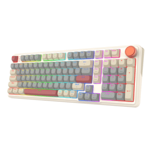 Redragon EISA 100 Retro RGB Wireless Mechanical Keyboard - Cream/Grey - Image 4