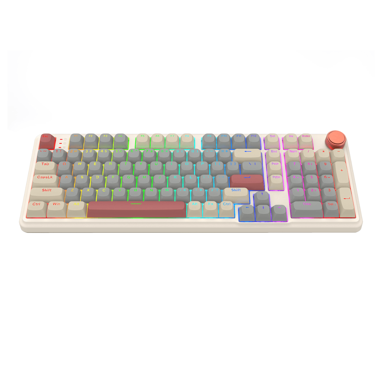 Redragon EISA 100 Retro RGB Wireless Mechanical Keyboard - Cream/Grey - Image 5