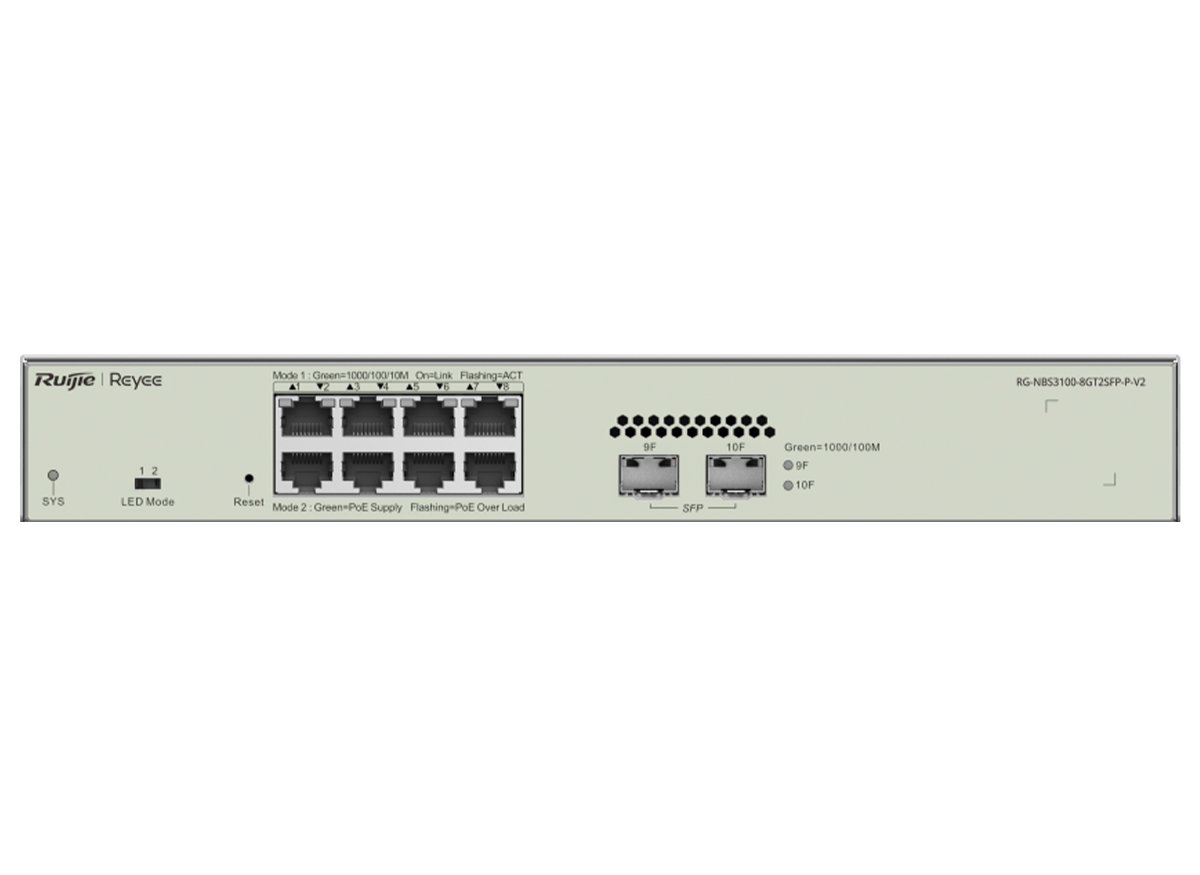 Reyee 8 Port Gigabit PoE 125W 2SFP Layer 2+ Smart Managed Switch